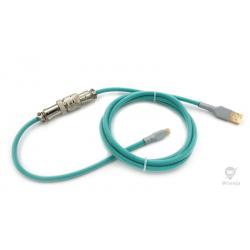 Winnja Aviator Cable with Teal Paracord and Clear Techflex PET